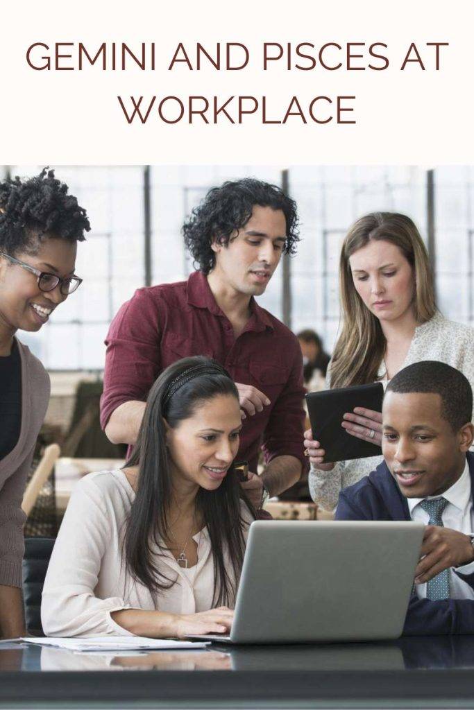 People working together in office People working together in office - Gemini and Pisces compatibility