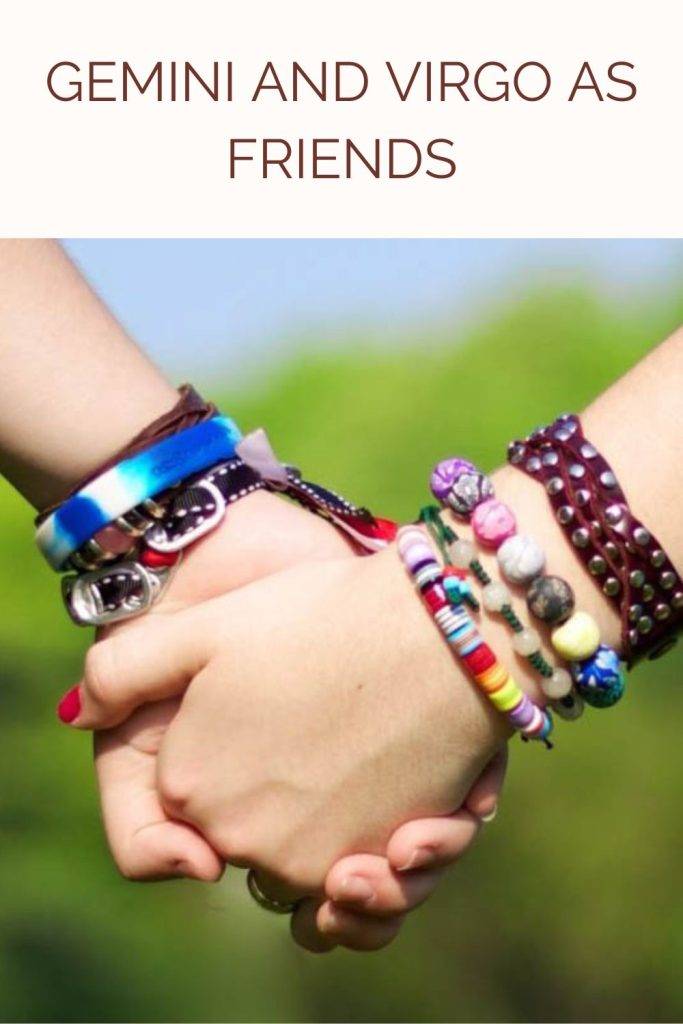 2 friends holding hands - Gemini and Virgo compatibility friendship