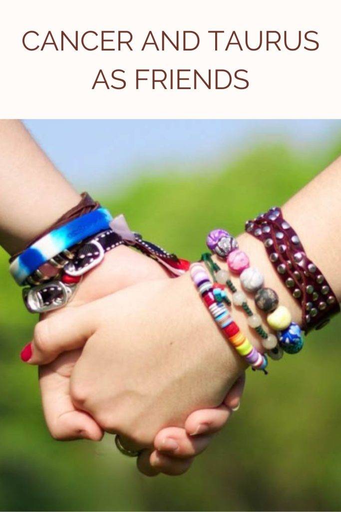 2 friends holding each others hand 2 friends holding each others hand - Cancer and Taurus compatibility