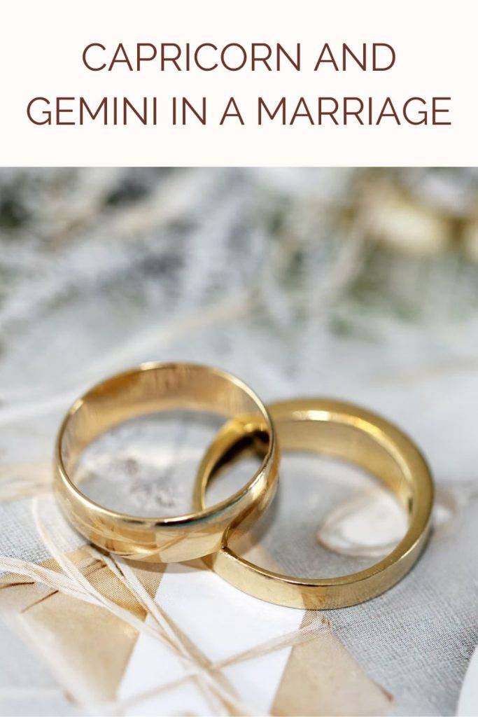 2 wedding rings are shown in the image - Capricorn and Gemini marriage compatibility
