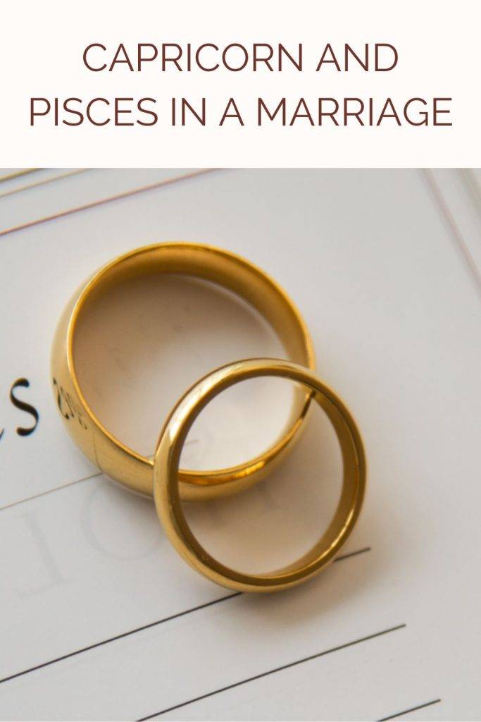2 wedding rings are shown together in the pic - Capricorn and Pisces compatibility