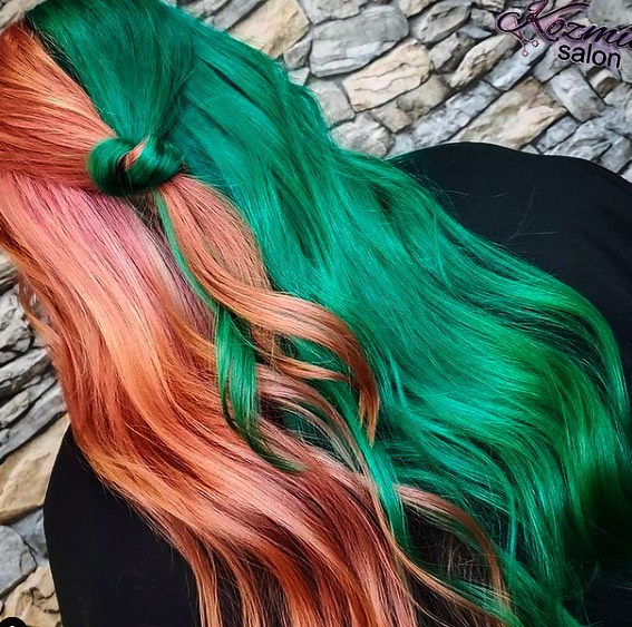 Green Hair color 110 face shape | green hair color | green hair color for women Green Hair Color ideas