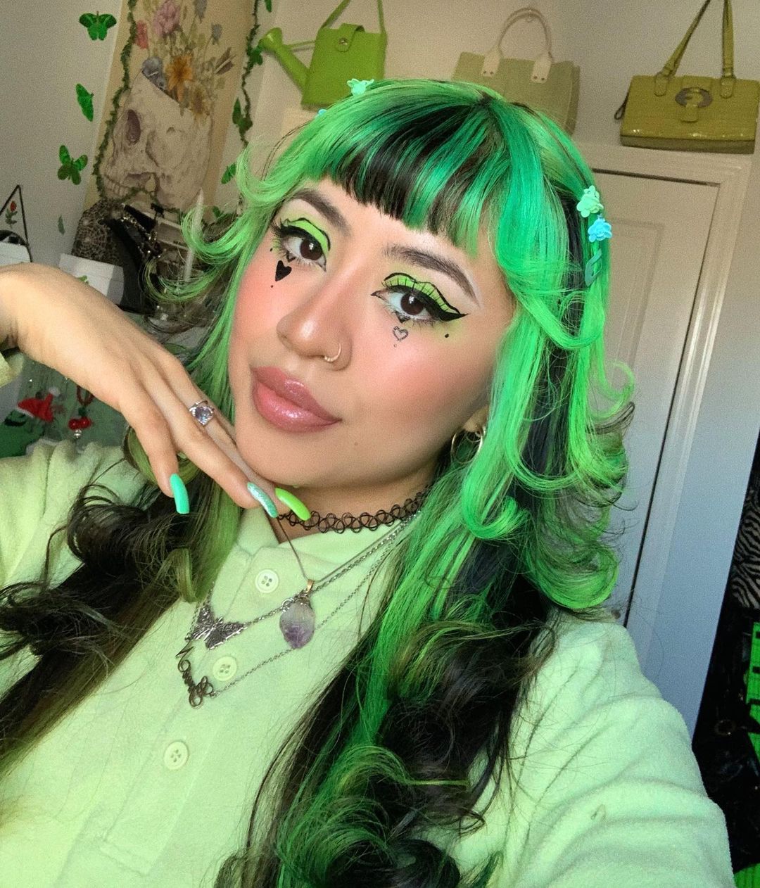 Green Hair color 157 face shape | green hair color | green hair color for women Green Hair Color ideas