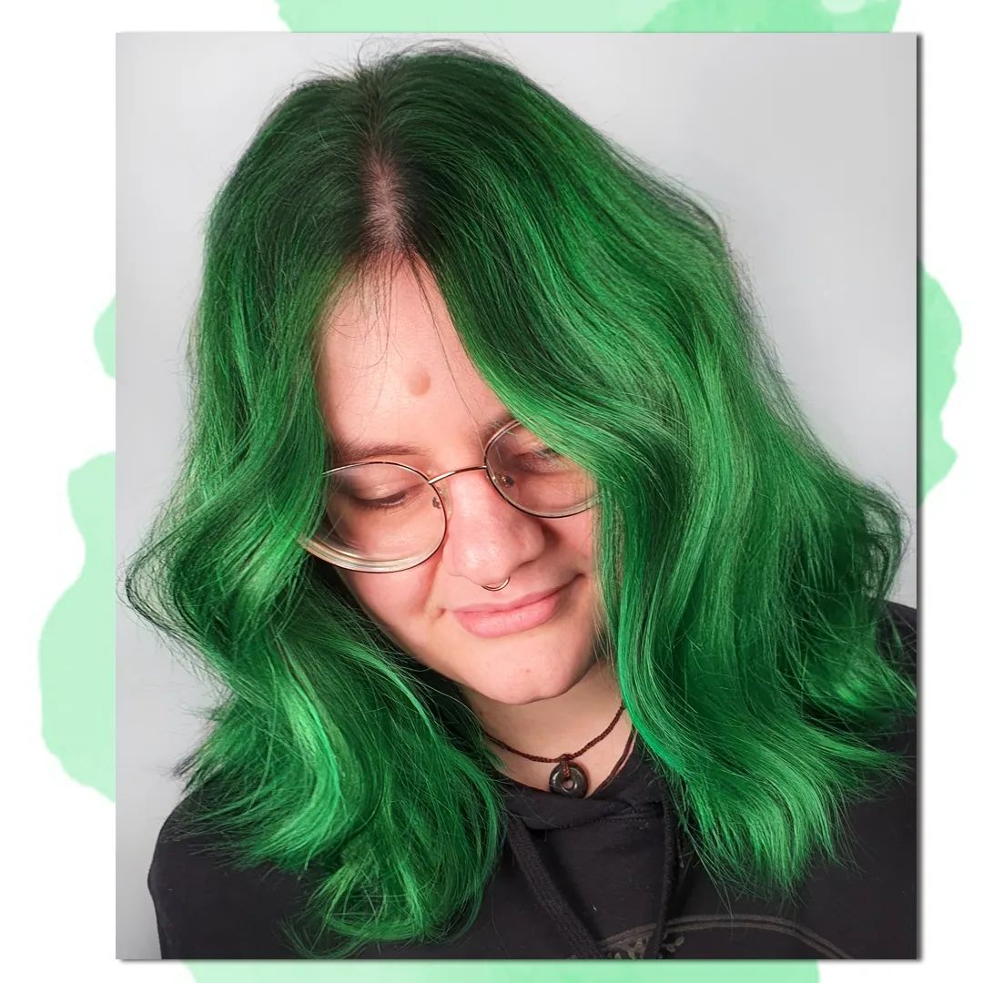 Green Hair color 203 face shape | green hair color | green hair color for women Green Hair Color ideas
