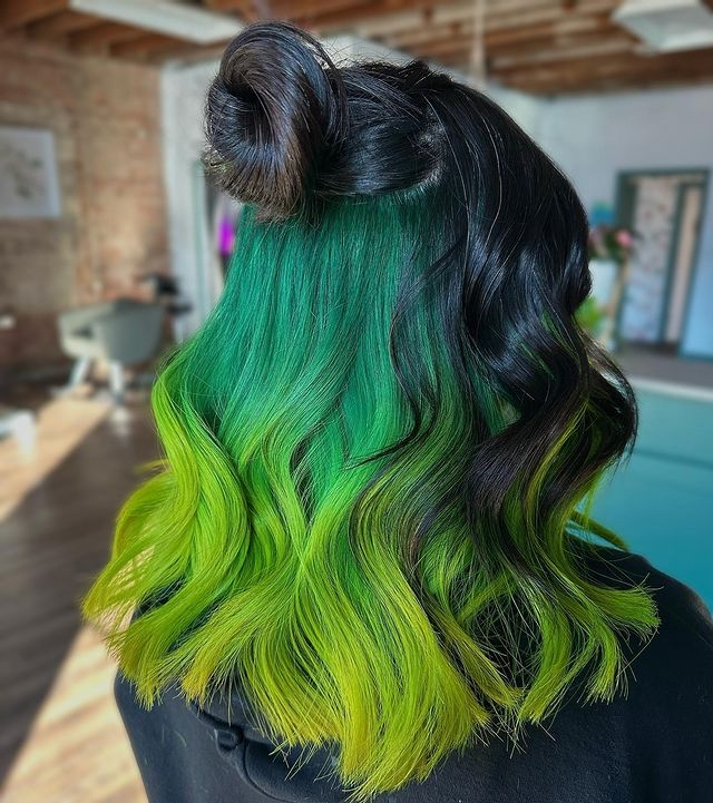 Green Hair color 264 face shape | green hair color | green hair color for women Green Hair Color ideas