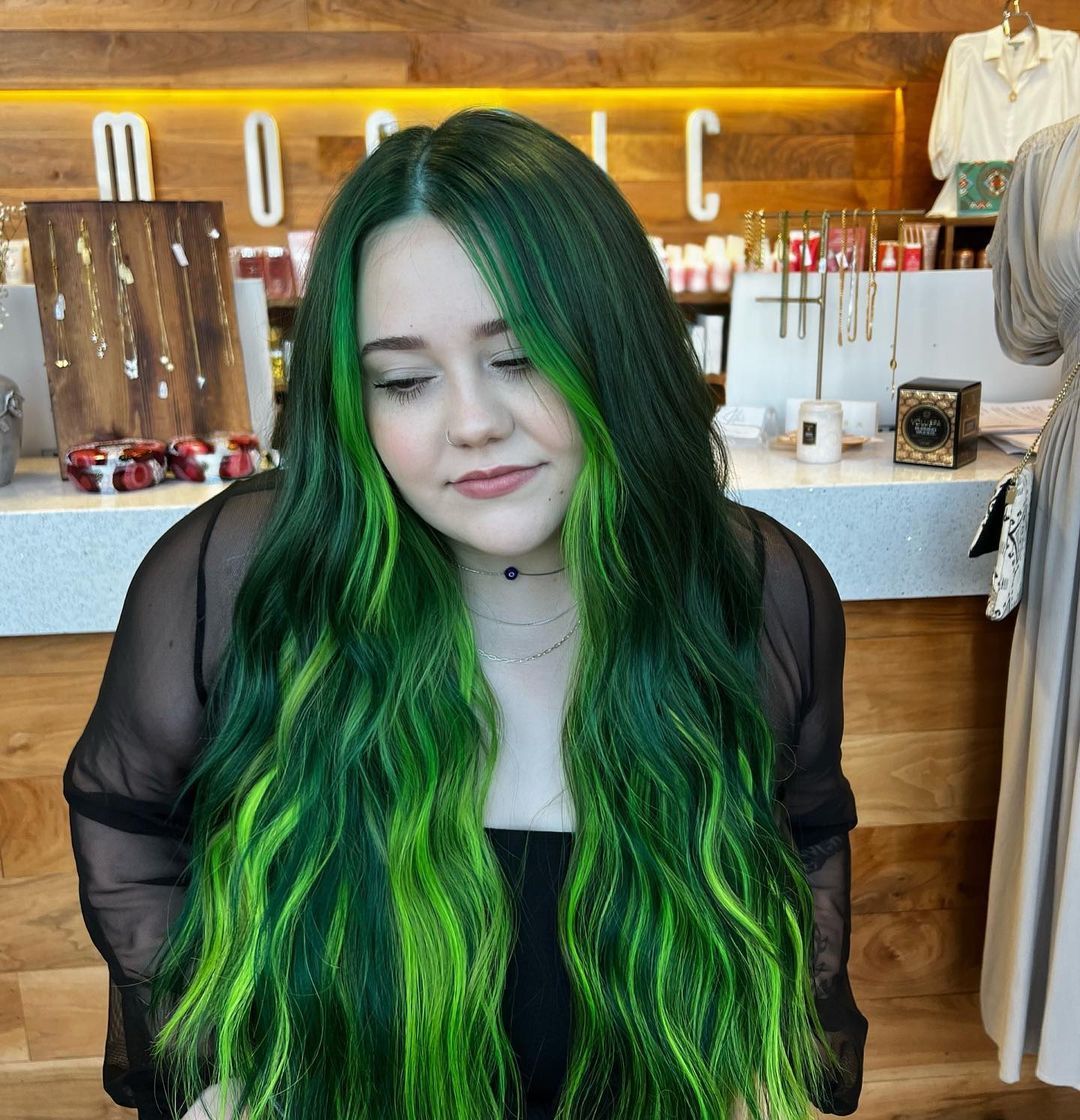 Green Hair color 302 face shape | green hair color | green hair color for women Green Hair Color ideas