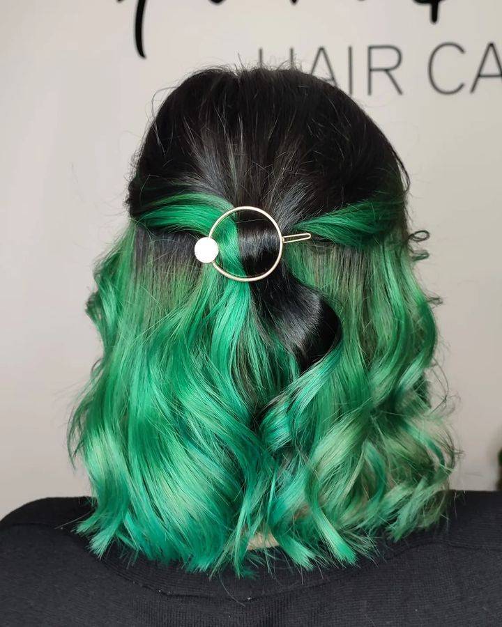 Green Hair color 360 face shape | green hair color | green hair color for women Green Hair Color ideas