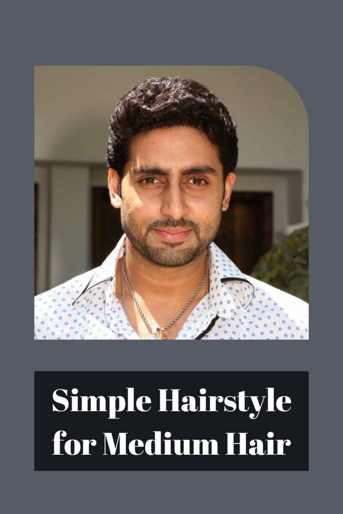 Man in white printed shirt showing his Simple Hairstyle for Medium Hair - haircut for men medium
