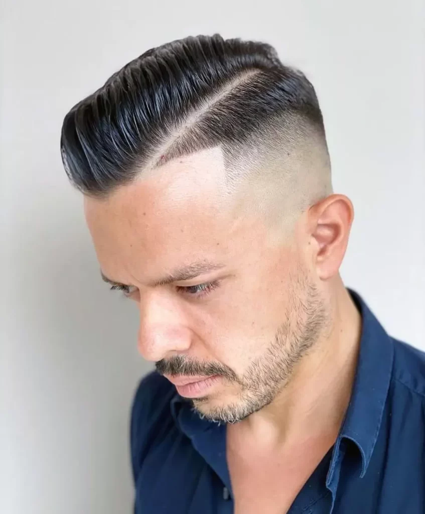 side part taper comb over hairstyle