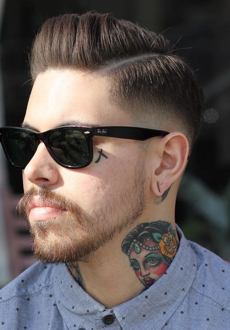 low fade comb over hairstyle for male