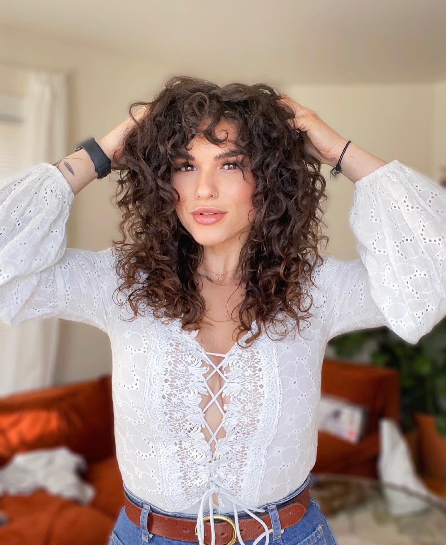 Curly Shag Hairstyle 14 Curly hair shaggy bob | Curly shag mullet | Medium length curly shags Curly Shag Hairstyles for Women