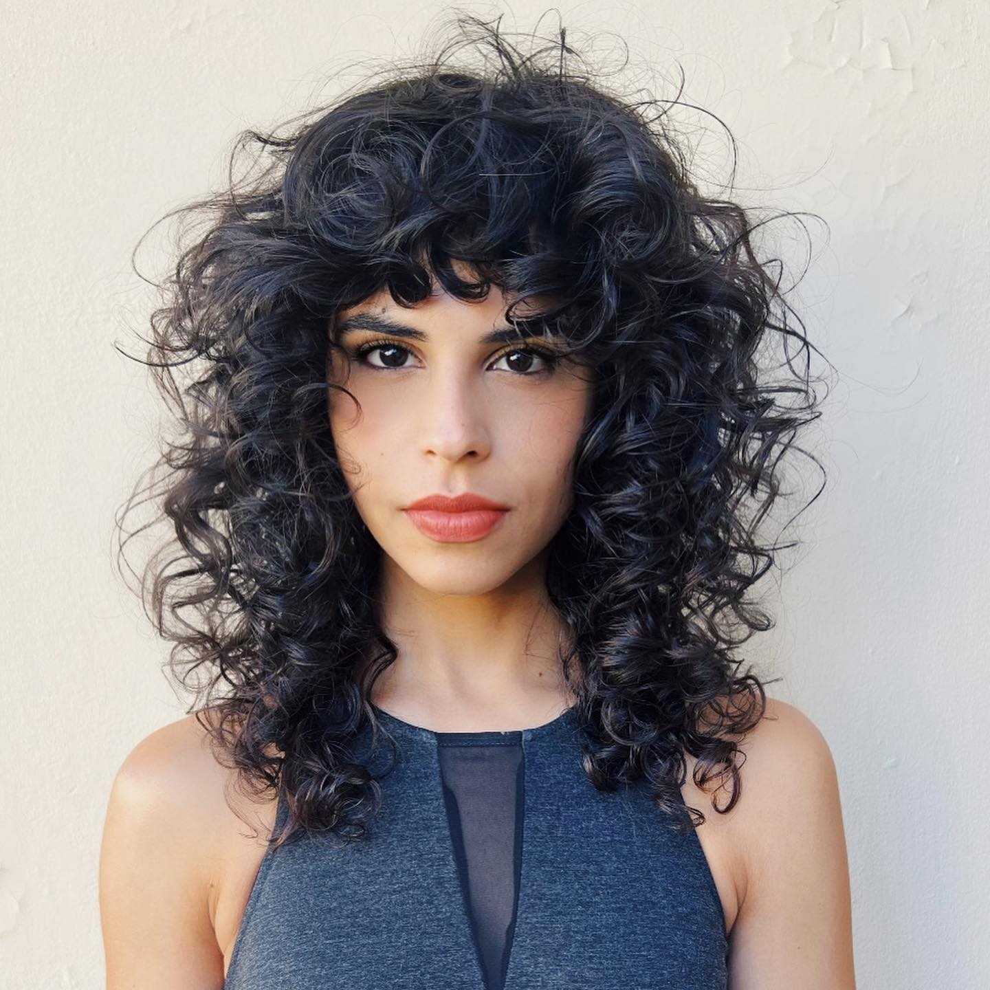 Curly Shag Hairstyle 34 Curly hair shaggy bob | Curly shag mullet | Medium length curly shags Curly Shag Hairstyles for Women
