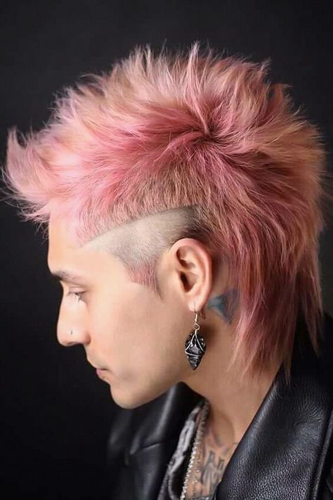 colored spikes faux hawk hairstyle for men