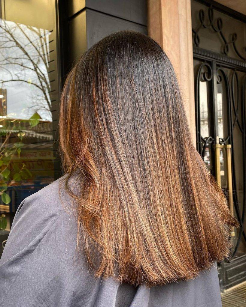 straight ombre hairstyle 110 Dark Brown to light brown ombre straight hair | Image of Pictures of ombre colors Pictures of ombre colors | Ombre hair straight medium length Straight Ombre Hairstyles