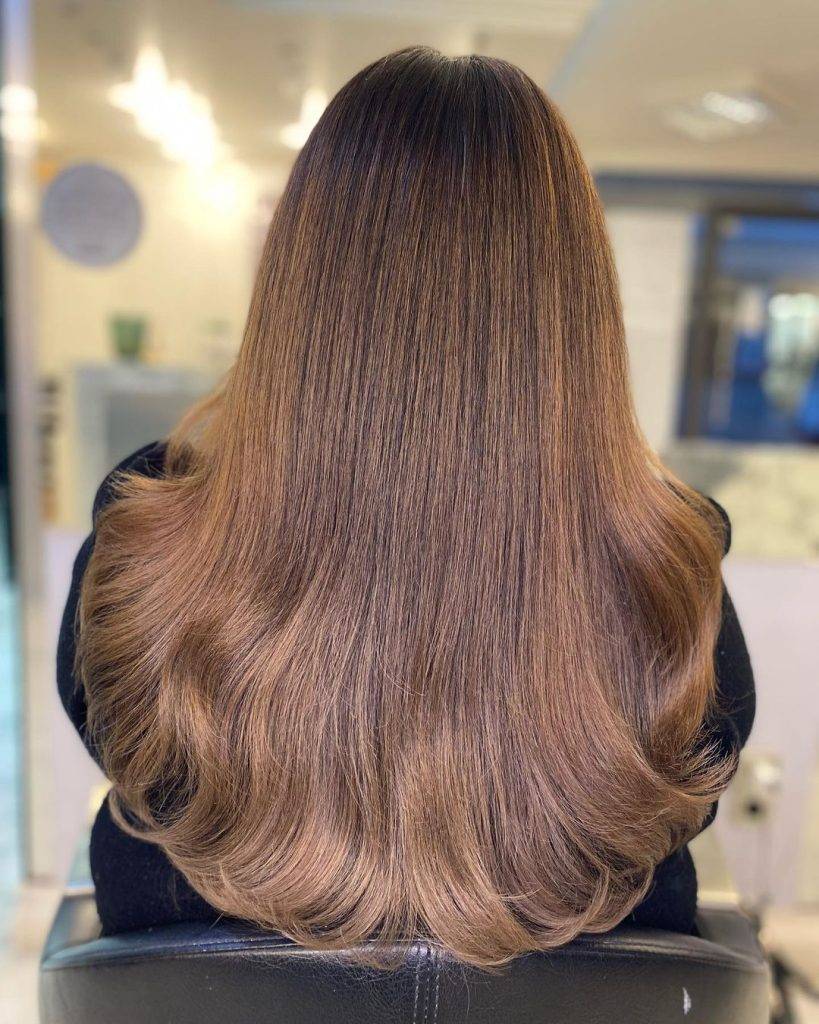 straight ombre hairstyle 150 Dark Brown to light brown ombre straight hair | Image of Pictures of ombre colors Pictures of ombre colors | Ombre hair straight medium length Straight Ombre Hairstyles