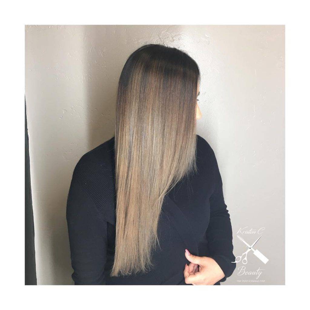 straight ombre hairstyle 16 Dark Brown to light brown ombre straight hair | Image of Pictures of ombre colors Pictures of ombre colors | Ombre hair straight medium length Straight Ombre Hairstyles