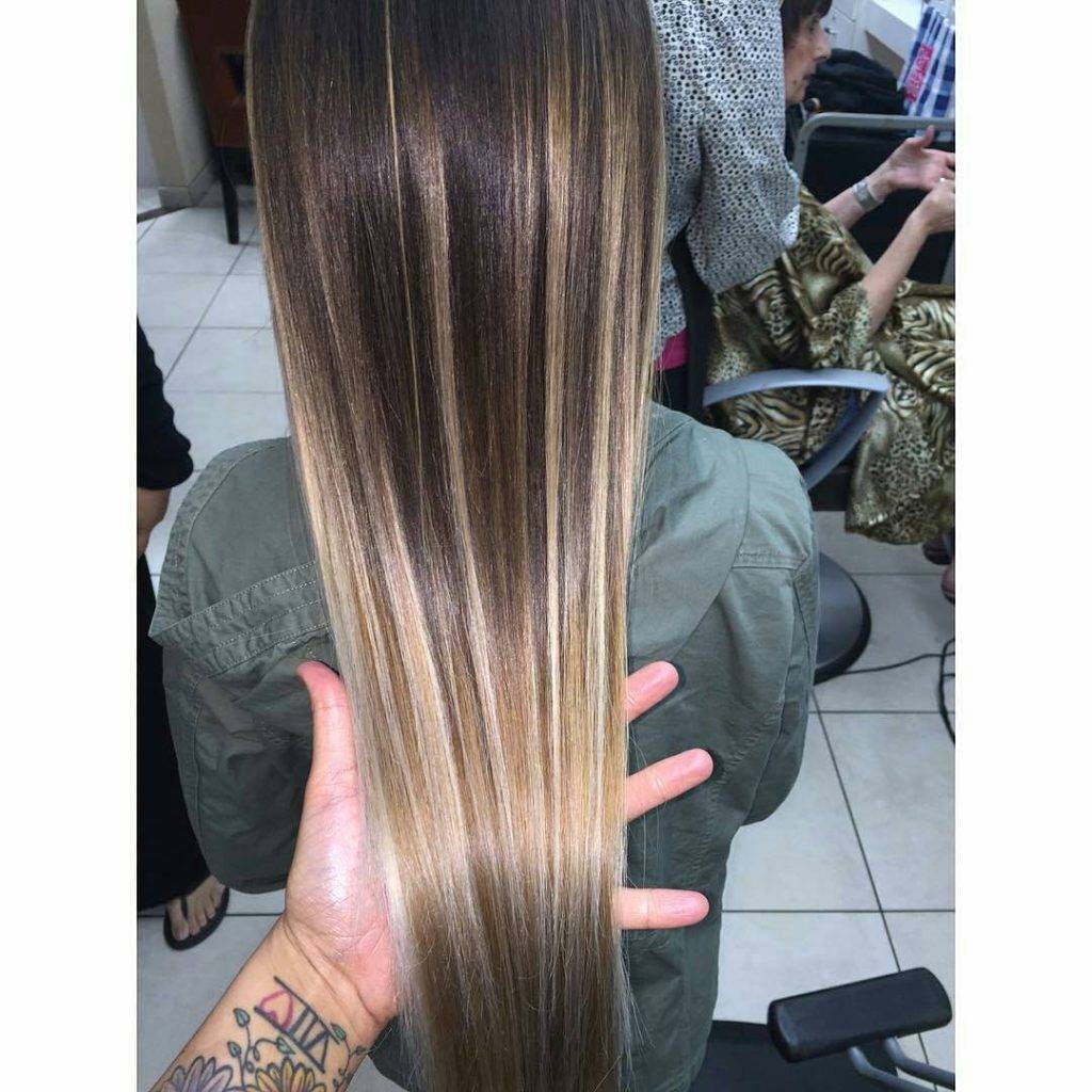 straight ombre hairstyle 6 Dark Brown to light brown ombre straight hair | Image of Pictures of ombre colors Pictures of ombre colors | Ombre hair straight medium length Straight Ombre Hairstyles