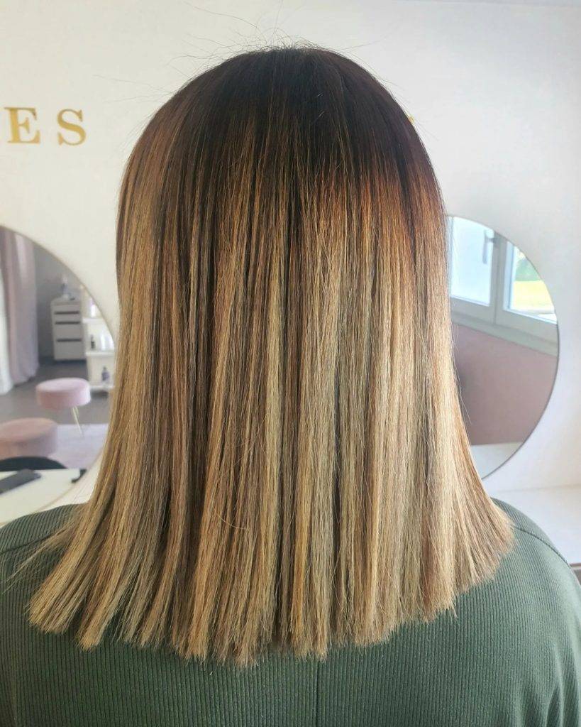 straight ombre hairstyle 75 Dark Brown to light brown ombre straight hair | Image of Pictures of ombre colors Pictures of ombre colors | Ombre hair straight medium length Straight Ombre Hairstyles