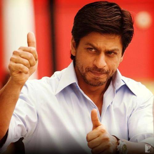 Shahrukh khan in white shirt and side parted regular medium hairstyle