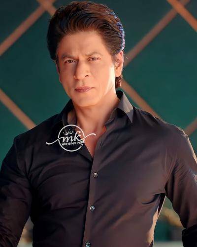Shahrukh khan in Black shirt with short  hair