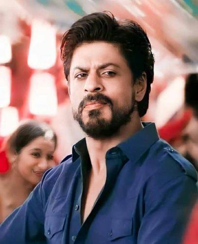 Shahrukh khan in blue kurta and medium hair  and heavy beard